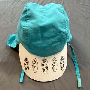Sun Protection Zone Kids Sun Hat Surfboard Bill Aqua Neck Flap Beach Swim